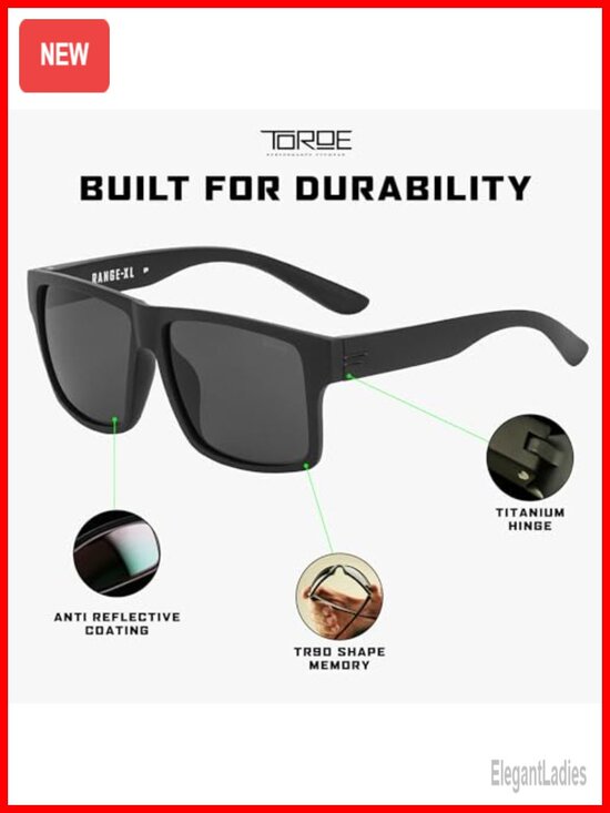 Matte Black TR90 Frame Polarized Sunglasses with UV400 Protection main image 6